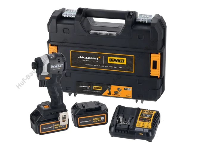 DEWALT DCF85MP2T-QW McLaren Design ütvecsavarozó, 2 db 5Ah akksival, TSTAK kofferben
