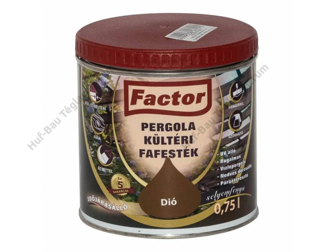 FACTOR Pergola Kültéri Fafesték dió - 0.75 l