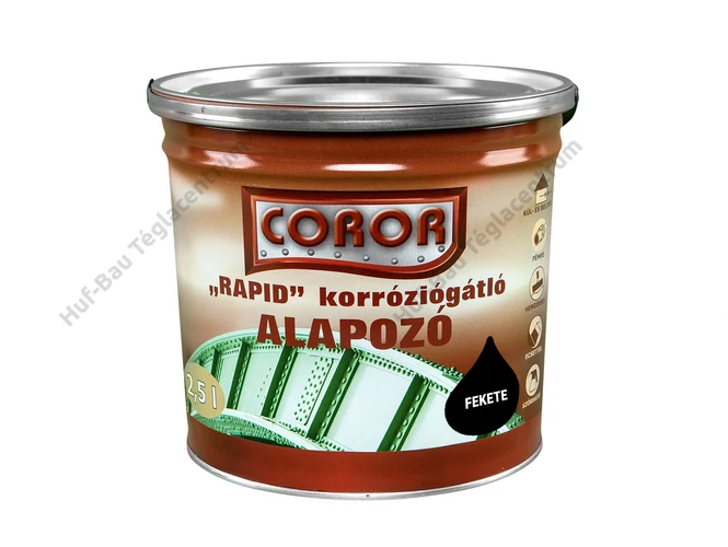 COROR Rapid Korróziógátló alapozó fekete - 2.5 L. Bruttó: [PRICE]