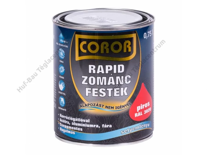 COROR Rapid Zománc piros Ral 3020 - 0.75 l