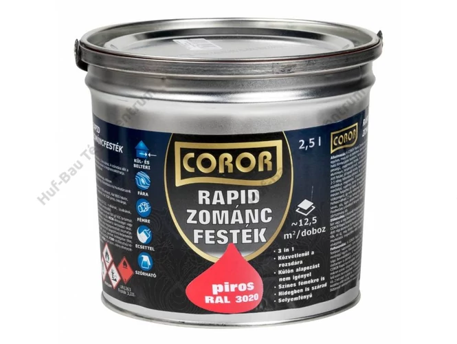 COROR Rapid Zománc piros Ral 3020 - 2.5 l