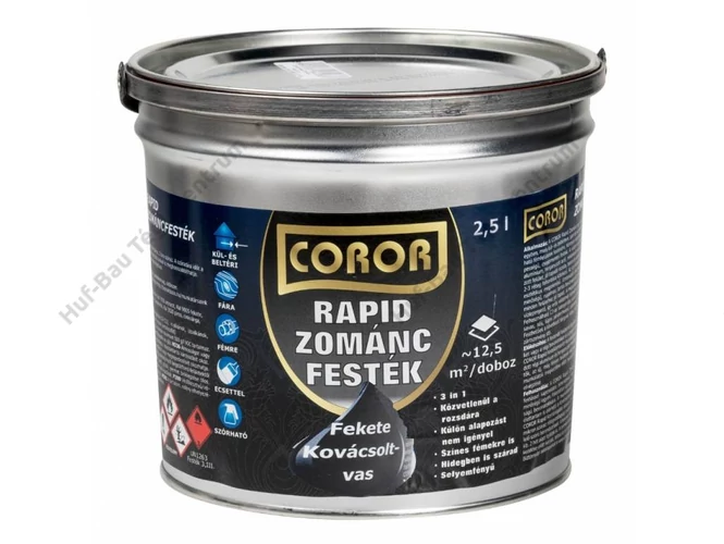 COROR Rapid Zománc fekete Ral 9005 - 2.5l