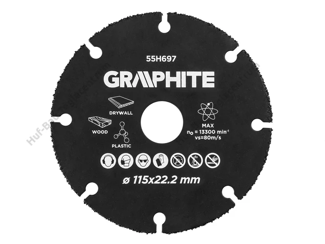 Graphite vágókorong fához, műanyaghoz - 115x22.2mm