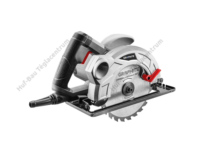 GRAPHITE 58G491 vezetékes körfűrész 1200W-os teljesítménnyel. 165 mm-es vágótárcsával, 55 mm-es vágásmélységig. 