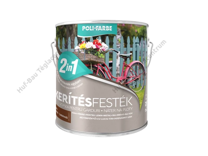 POLI-FARBE kerítésfesték világosbarna - 2,5 L