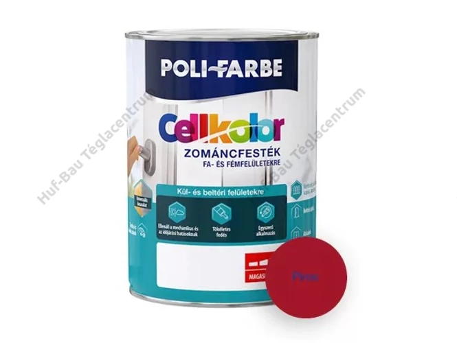 POLI-FARBE Cellkolor magasfényű zománcfesték, piros 0.8 L
