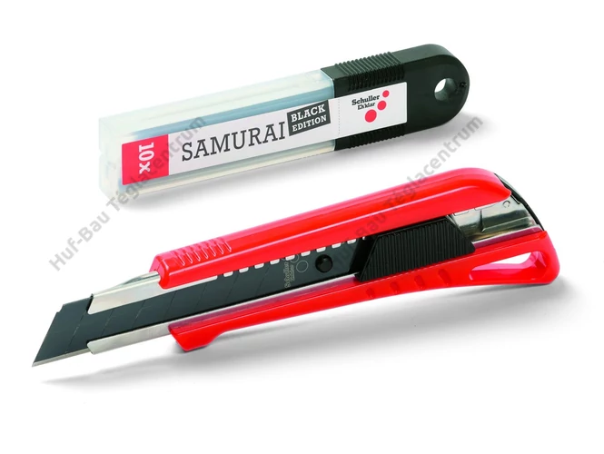 SCHULLER Samurai Black 18mmn SET vágókés, fém pengevezető 10 vágópenge adagolóban