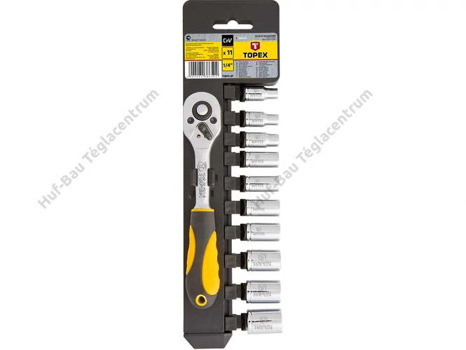 Dugókulcskészlet 1/4" 11R Topex (38D650)
