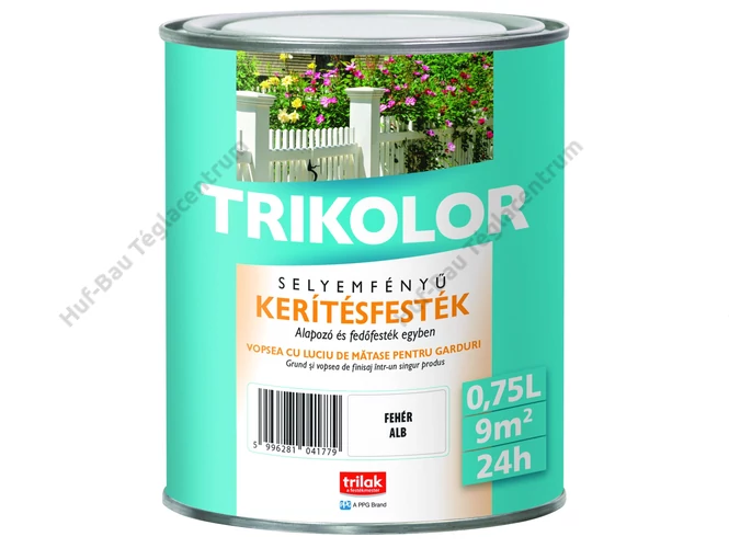 TRILAK Trikolor Selyemfényű Kerítésfesték 800 Angolvörös 0.75l