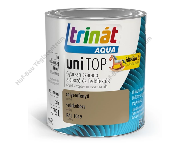 TRILAK Trinát Unitop Aqua selyemfényű zománcfesték RAL 1019 szürkebézs - 0.75l