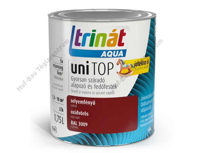 TRILAK Trinát Unitop Aqua selyemfényű zománcfesték RAL 3009 oxidvörös - 0.75l