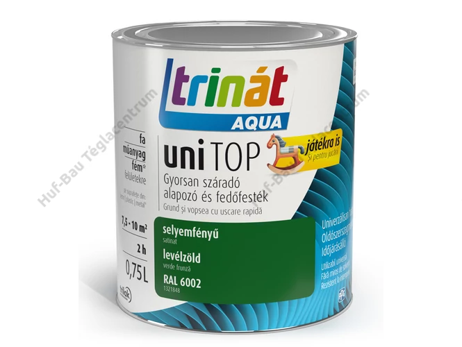 TRILAK Trinát Unitop Aqua selyemfényű zománcfesték RAL 6002 levélzöld - 0.75l