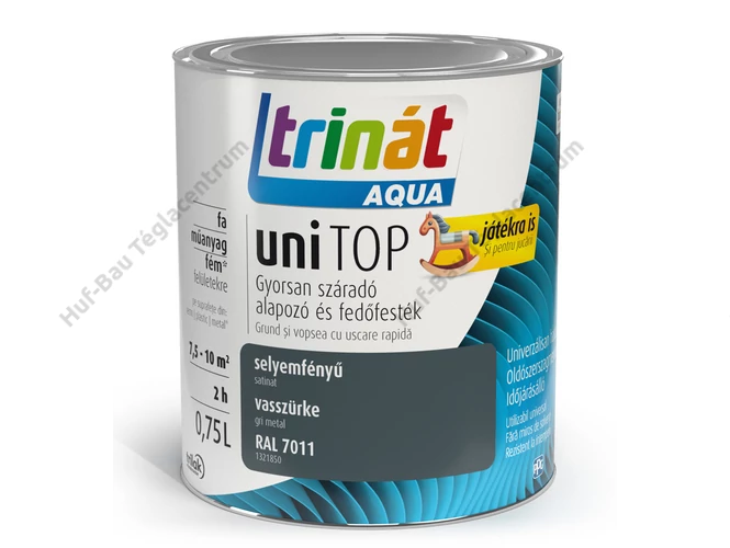 TRILAK Trinát Unitop Aqua selyemfényű zománcfesték RAL 7011 vasszürke - 0.75l