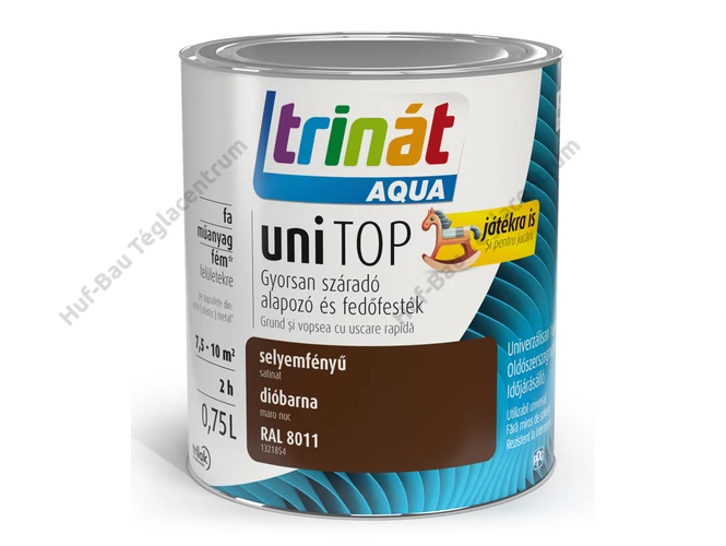 TRILAK Trinát Unitop Aqua selyemfényű zománcfesték RAL 8011 dióbarna - 0.75l