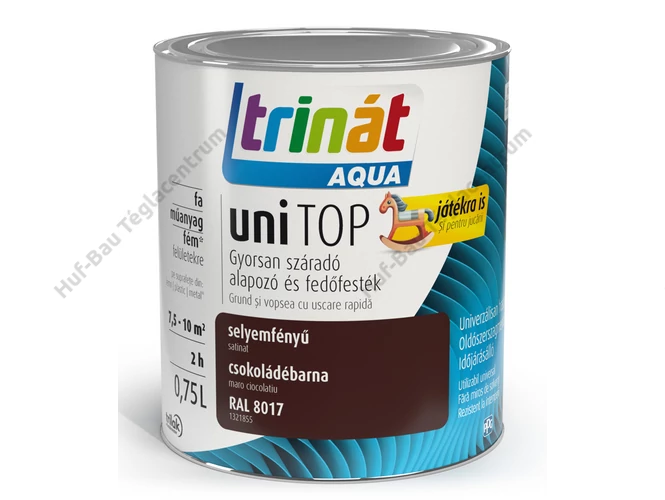 TRILAK Trinát Unitop Aqua selyemfényű zománcfesték RAL 8017 csokoládébarna - 0.75l
