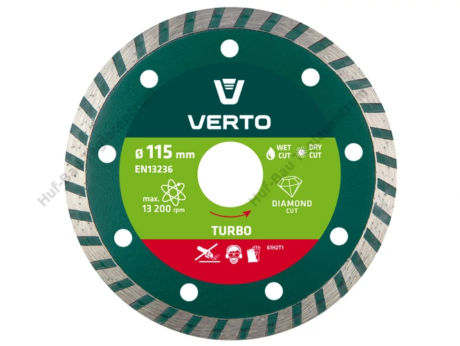 Verto gyémánt vágókorong - 115mm Turbo