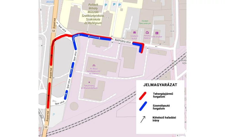 Forgalmi rend változás Batthyány utcai fürdőszobaszalonunknál