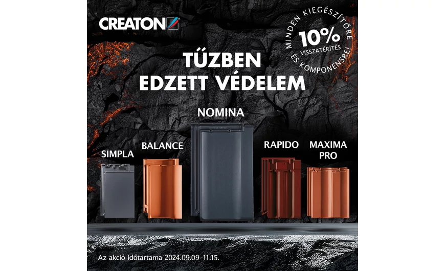 10% PÉNZVISSZATÉRÍTÉS A CREATON-TÓL!